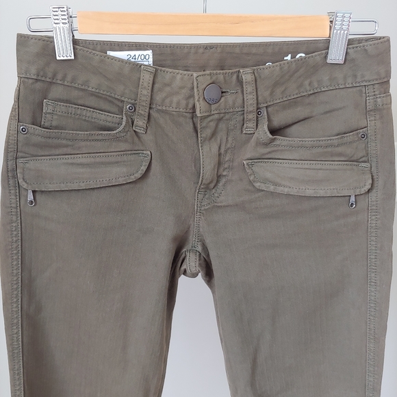 Gap 1969 Always Skinny Jeans Utility Olive Green Size 24 Low Rise - Picture 3 of 8